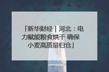 新华财经｜河北：电力赋能粮食烘干 确保小麦高质量归仓